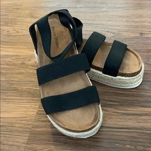 Black platform sandals-never worn!